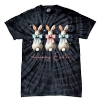Happy Easter Funny Bunnies Coquette Bows Hunting Season Tie-Dye T-Shirt