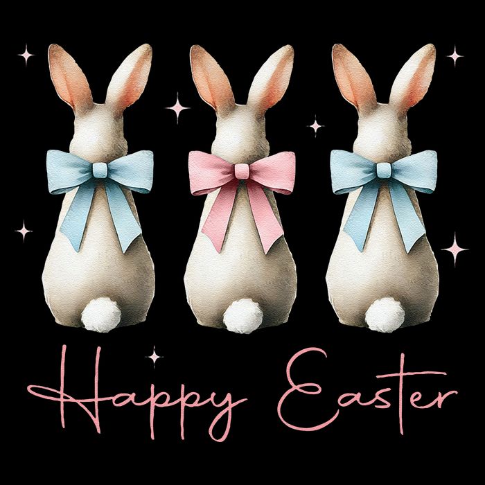 Happy Easter Funny Bunnies Coquette Bows Hunting Season Tie-Dye T-Shirt