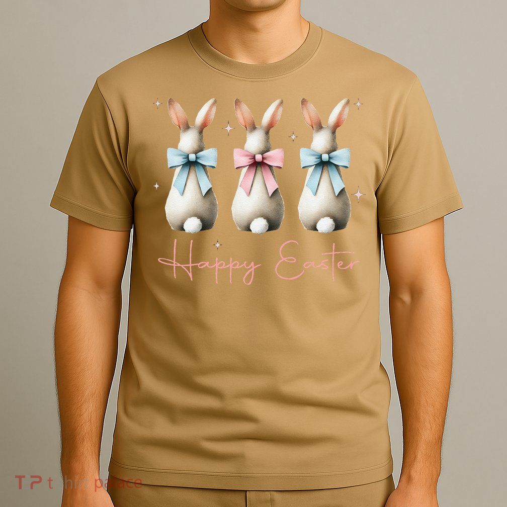 Happy Easter Funny Bunnies Coquette Bows Hunting Season T-Shirt