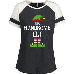 Handsome Elf Family Matching Group Christmas Enza Ladies Jersey Colorblock Tee