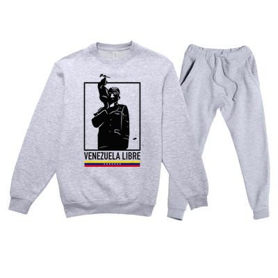 Hasta El Final Abajo Cadenas Venezuela Libre Premium Crewneck Sweatsuit Set