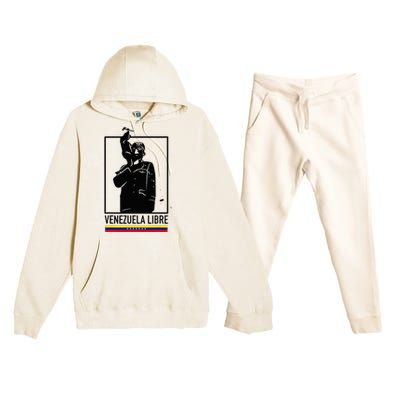 Hasta El Final Abajo Cadenas Venezuela Libre Premium Hooded Sweatsuit Set