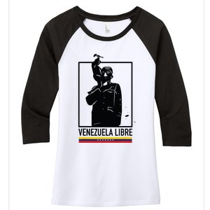 Hasta El Final Abajo Cadenas Venezuela Libre Women's Tri-Blend 3/4-Sleeve Raglan Shirt