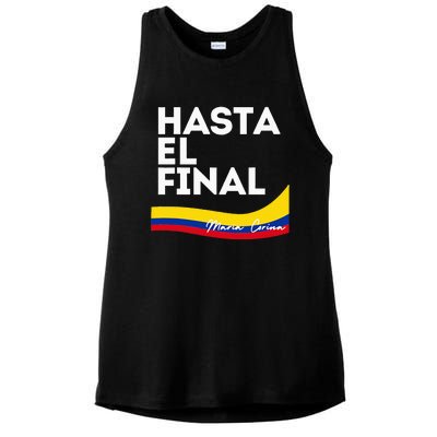 Hasta El Final Maria Corina Venezuela Libre Ladies PosiCharge Tri-Blend Wicking Tank