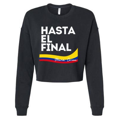 Hasta El Final Maria Corina Venezuela Libre Cropped Pullover Crew