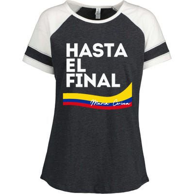 Hasta El Final Maria Corina Venezuela Libre Enza Ladies Jersey Colorblock Tee