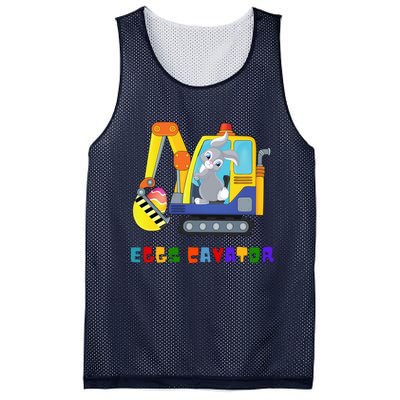 Happy Easter Funny Excavator Hunting Egg Mesh Reversible Basketball Jersey Tank