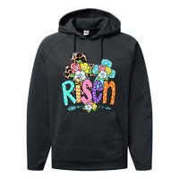 Happy Easter For Christian Girls Mom He Is Risen Leopard Performance Fleece Hoodie