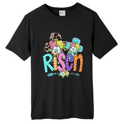 Happy Easter For Christian Girls Mom He Is Risen Leopard Tall Fusion ChromaSoft Performance T-Shirt