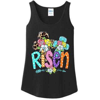 Happy Easter For Christian Girls Mom He Is Risen Leopard Ladies Essential Tank