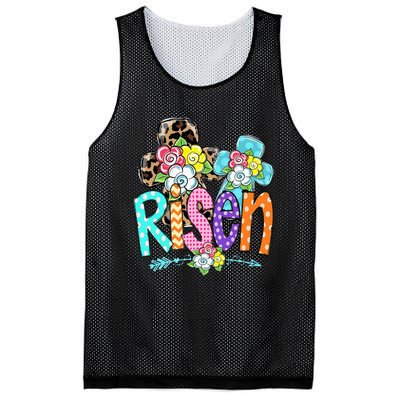 Happy Easter For Christian Girls Mom He Is Risen Leopard Mesh Reversible Basketball Jersey Tank