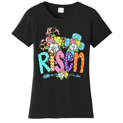 Happy Easter For Christian Girls Mom He Is Risen Leopard Women's T-Shirt