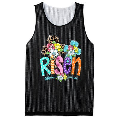 Happy Easter For Christian Girls Mom He Is Risen Leopard Mesh Reversible Basketball Jersey Tank