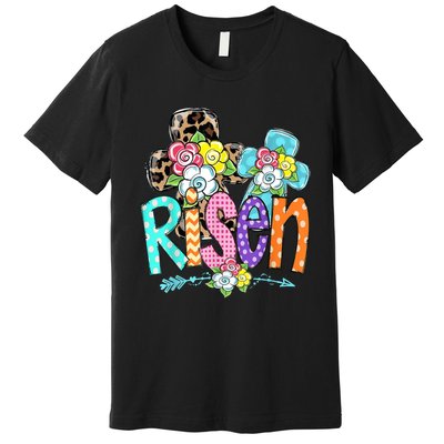 Happy Easter For Christian Girls Mom He Is Risen Leopard Premium T-Shirt