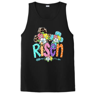 Happy Easter For Christian Girls Mom He Is Risen Leopard PosiCharge Competitor Tank