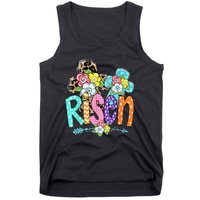 Happy Easter For Christian Girls Mom He Is Risen Leopard Tank Top