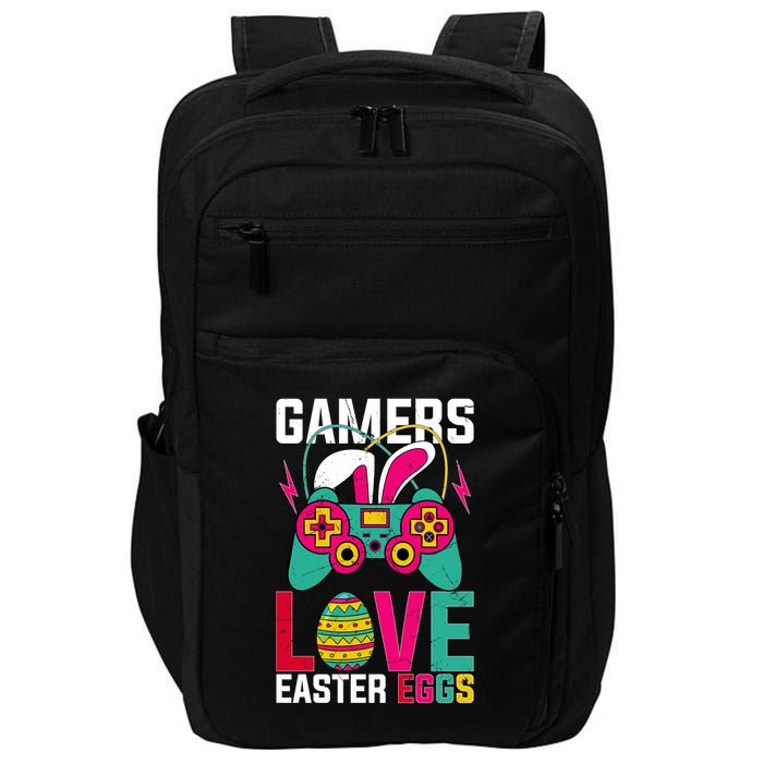 Happy Easter Gamers Love Easter Eggs Bunny Video Game Controller Impact Tech Backpack