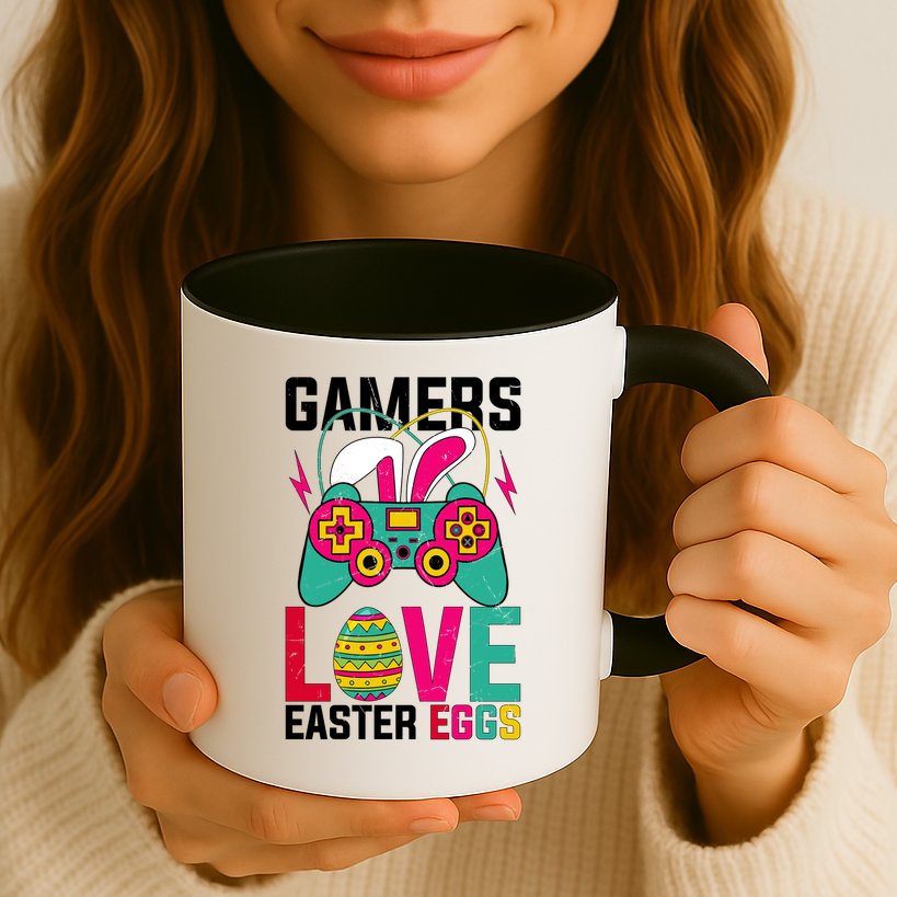Happy Easter Gamers Love Easter Eggs Bunny Video Game Controller Mug