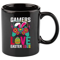 Happy Easter Gamers Love Easter Eggs Bunny Video Game Controller 11oz C Handle Ceramic Mug