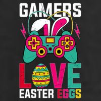 Happy Easter Gamers Love Easter Eggs Bunny Video Game Controller Crop Fleece Hoodie