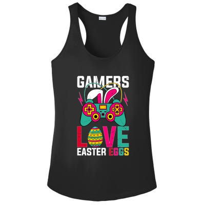 Happy Easter Gamers Love Easter Eggs Bunny Video Game Controller Ladies PosiCharge Competitor Racerback Tank