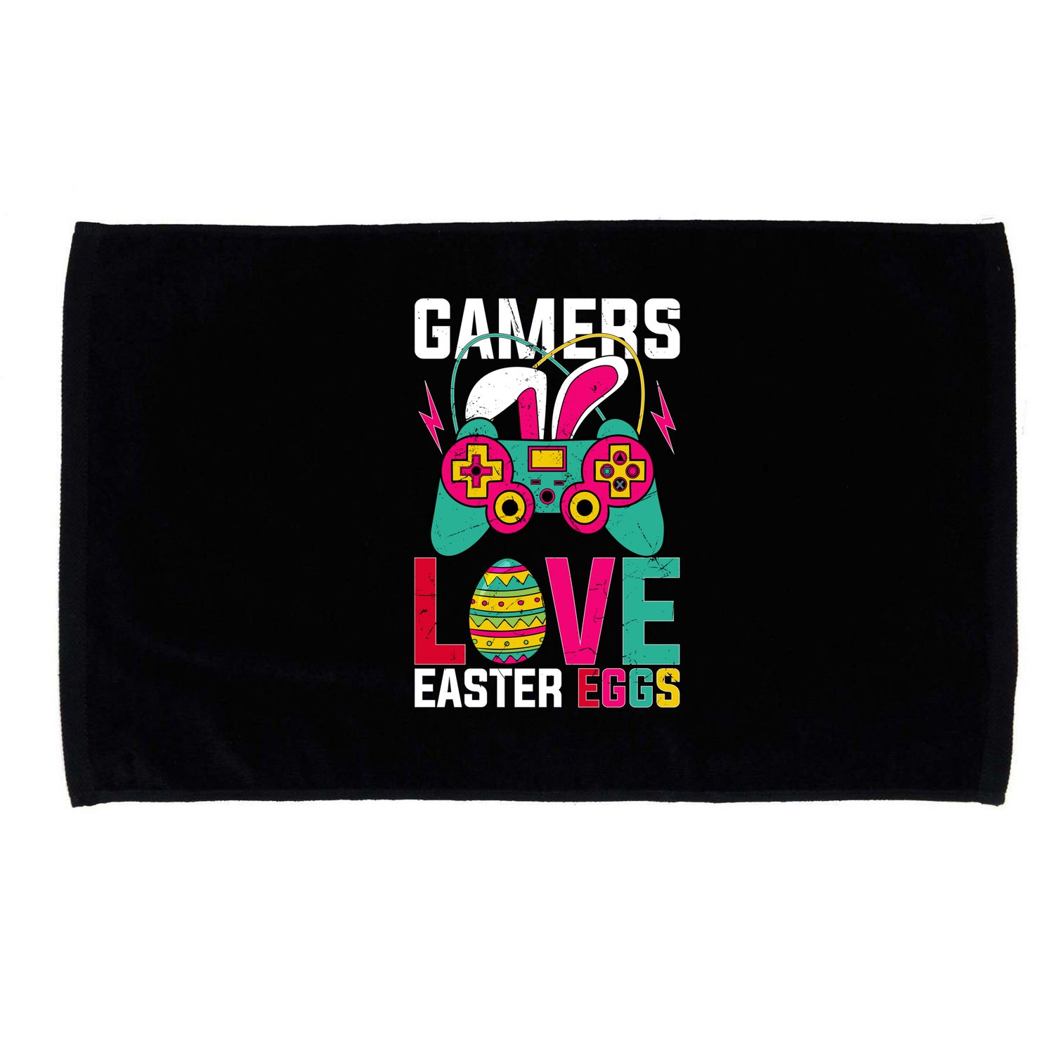 Happy Easter Gamers Love Easter Eggs Bunny Video Game Controller Microfiber Hand Towel
