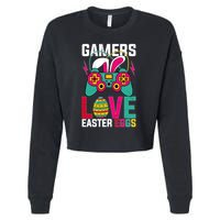 Happy Easter Gamers Love Easter Eggs Bunny Video Game Controller Cropped Pullover Crew