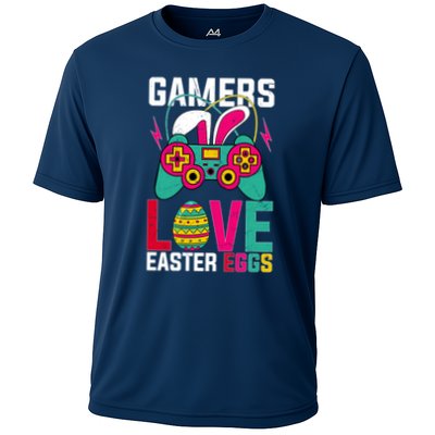 Happy Easter Gamers Love Easter Eggs Bunny Video Game Controller Performance Shirt