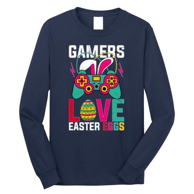 Happy Easter Gamers Love Easter Eggs Bunny Video Game Controller Long Sleeve Shirt