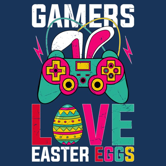 Happy Easter Gamers Love Easter Eggs Bunny Video Game Controller 7-Panel Snapback Hat