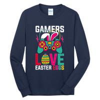 Happy Easter Gamers Love Easter Eggs Bunny Video Game Controller Tall Long Sleeve T-Shirt