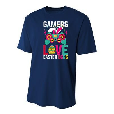 Happy Easter Gamers Love Easter Eggs Bunny Video Game Controller Youth Performance Sprint T-Shirt