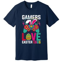 Happy Easter Gamers Love Easter Eggs Bunny Video Game Controller Premium T-Shirt