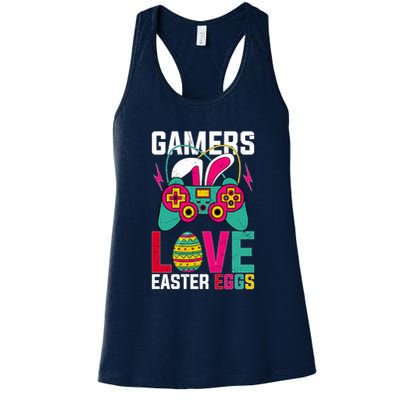 Happy Easter Gamers Love Easter Eggs Bunny Video Game Controller Womens Tank Top
