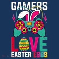 Happy Easter Gamers Love Easter Eggs Bunny Video Game Controller Pom Pom 12in Knit Beanie