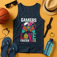 Happy Easter Gamers Love Easter Eggs Bunny Video Game Controller Tank Top
