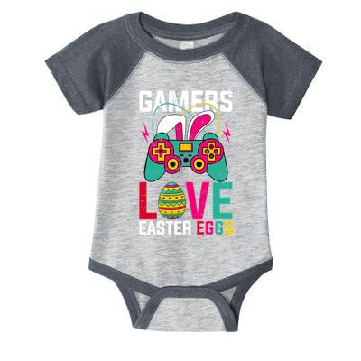 Happy Easter Gamers Love Easter Eggs Bunny Video Game Controller Infant Baby Jersey Bodysuit