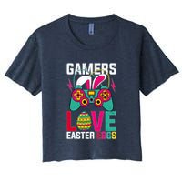 Happy Easter Gamers Love Easter Eggs Bunny Video Game Controller Crop Top