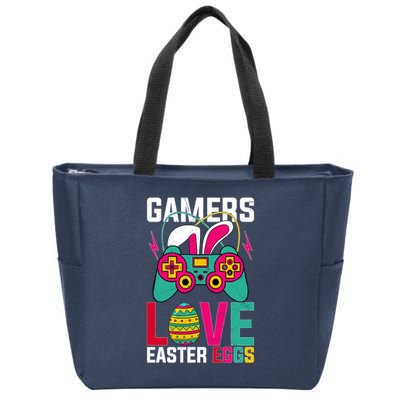 Happy Easter Gamers Love Easter Eggs Bunny Video Game Controller Zip Tote Bag
