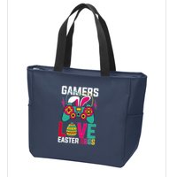 Happy Easter Gamers Love Easter Eggs Bunny Video Game Controller Zip Tote Bag