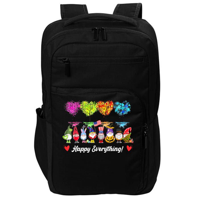 Happy Everything Gnomes Every Seasons All Year Tree Impact Tech Backpack