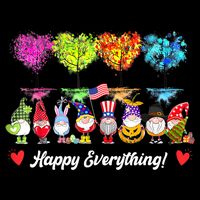 Happy Everything Gnomes Every Seasons All Year Tree Backpack