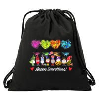 Happy Everything Gnomes Every Seasons All Year Tree Drawstring Bag