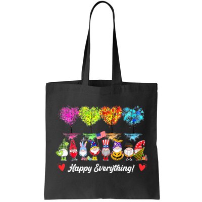 Happy Everything Gnomes Every Seasons All Year Tree Tote Bag