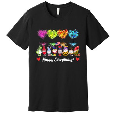 Happy Everything Gnomes Every Seasons All Year Tree Premium T-Shirt