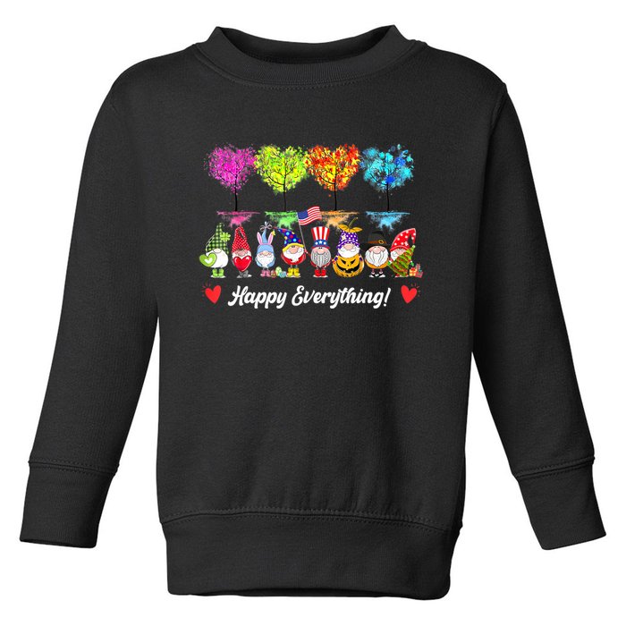 Happy Everything Gnomes Every Seasons All Year Tree Toddler Sweatshirt