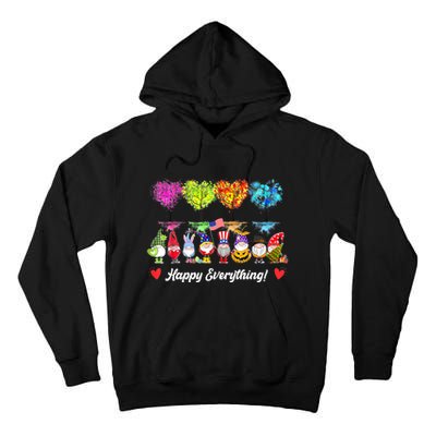 Happy Everything Gnomes Every Seasons All Year Tree Tall Hoodie