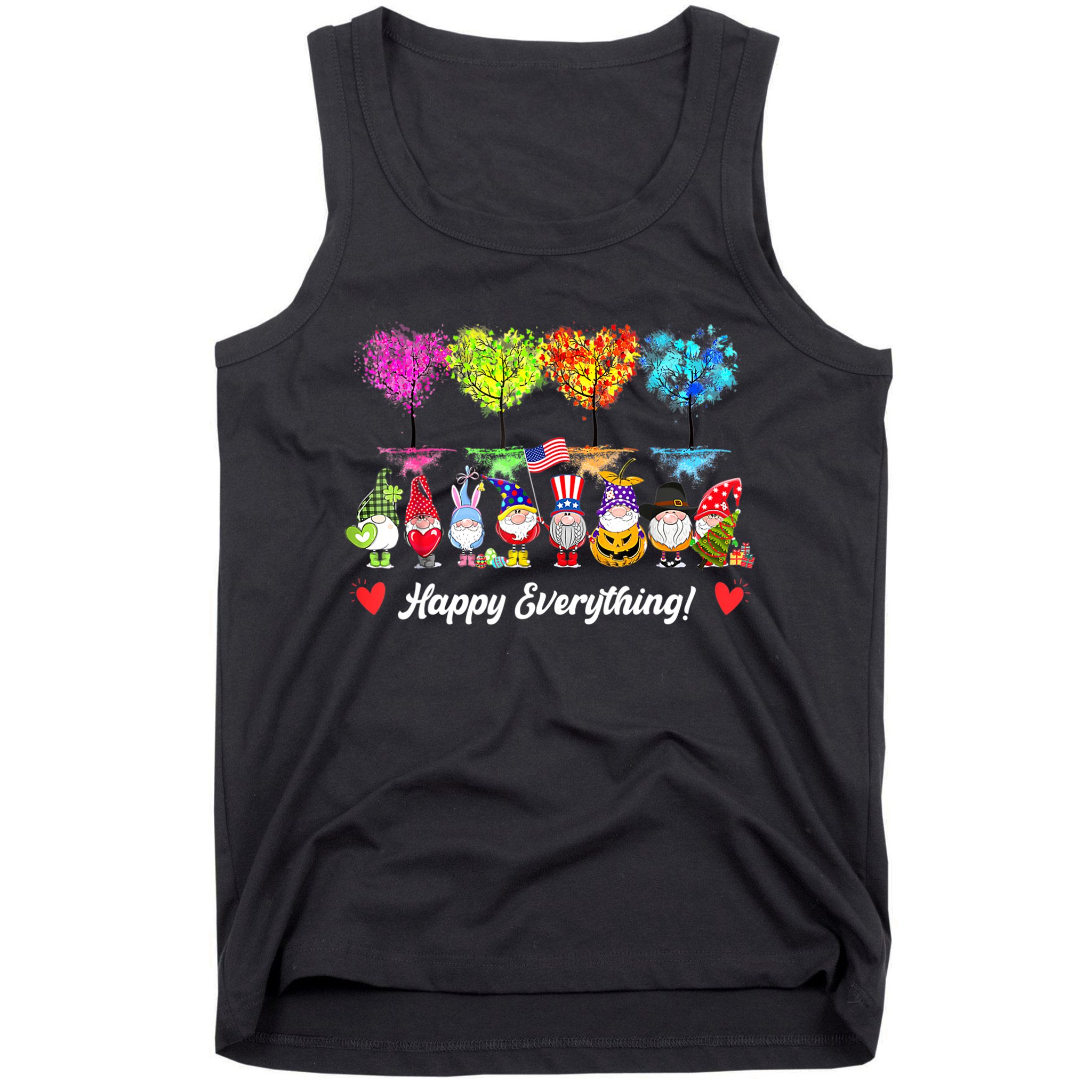 Happy Everything Gnomes Every Seasons All Year Tree Tank Top