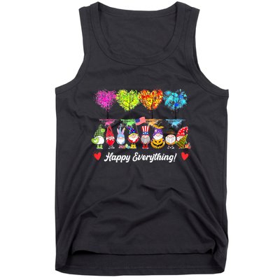 Happy Everything Gnomes Every Seasons All Year Tree Tank Top