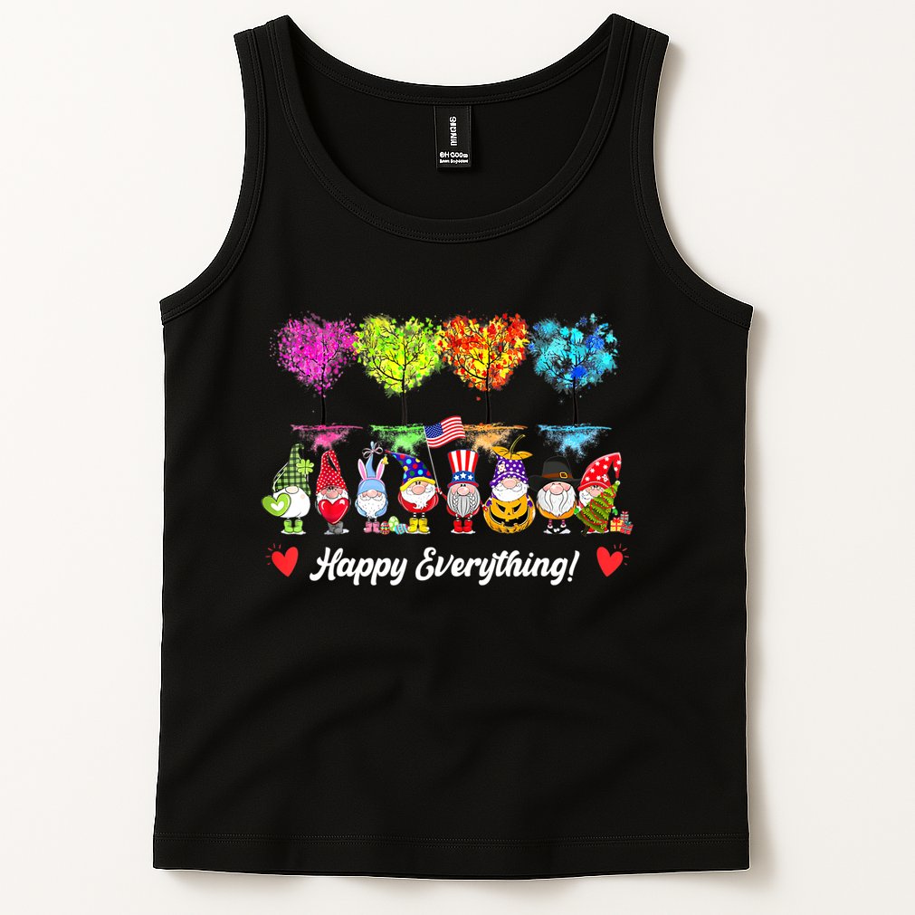 Happy Everything Gnomes Every Seasons All Year Tree Tank Top